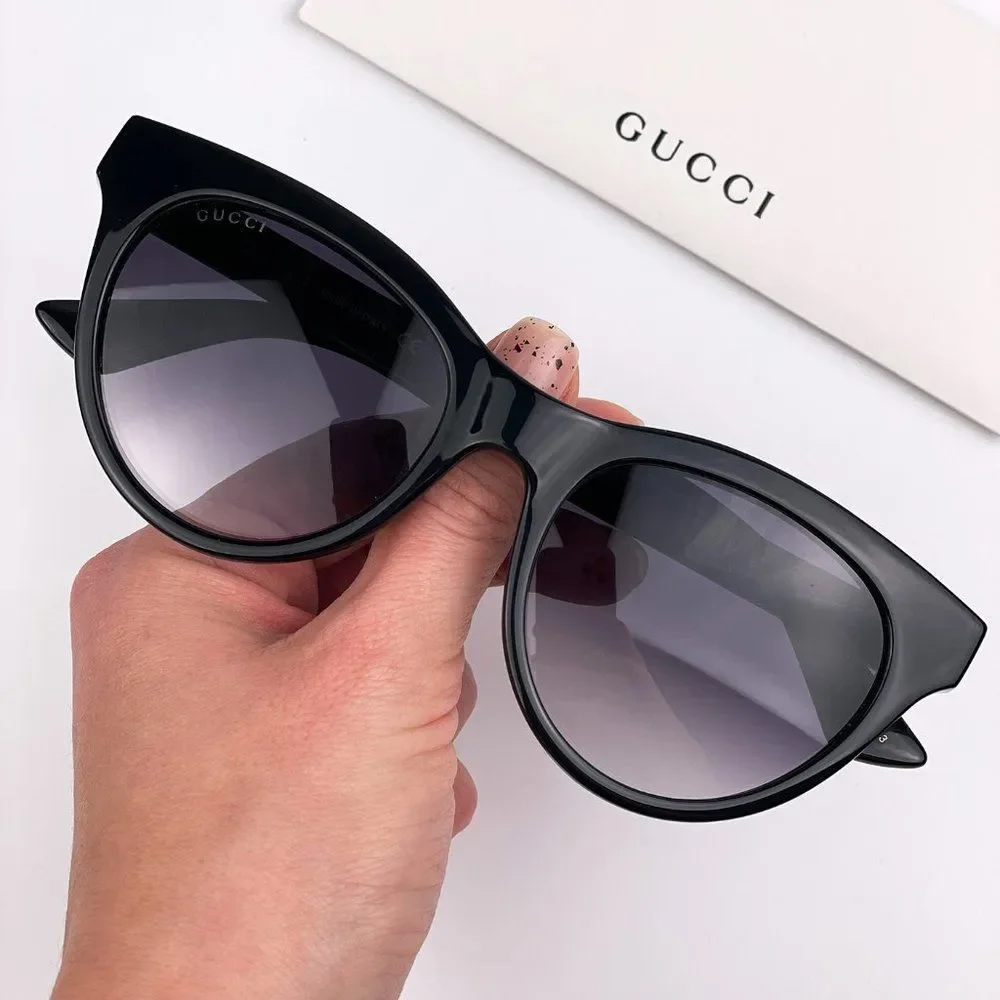 GUCCI GG0763S 001 Sunglasses Black Gray Gradient Cat Eye Women - Picture 2 of 11